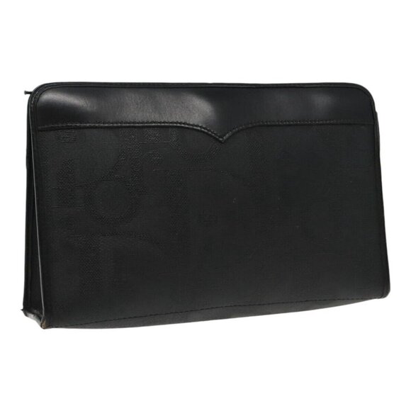 Christian Dior Trotter Canvas Clutch Bag Black Auth ti2132 - Picture 1 of 14